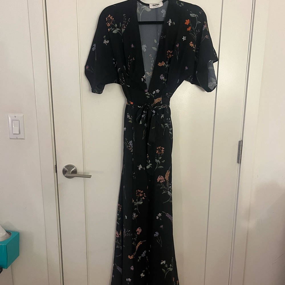 Showpo Black Floral Maxi Dress